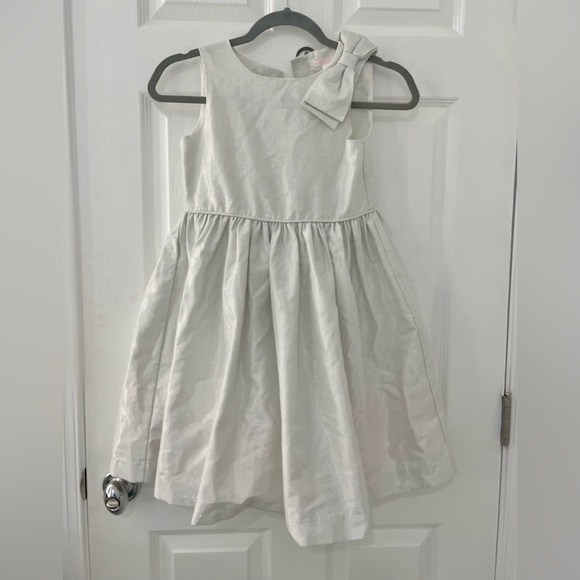 Janie and Jack Girls Silver Sparkle Bow Dress - Picture 1 of 4